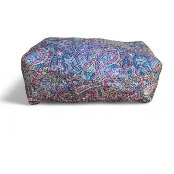 Vince Camuto Paisely Pastel Metallic Iridescent makeup bag clutch - Picture 3 of 7